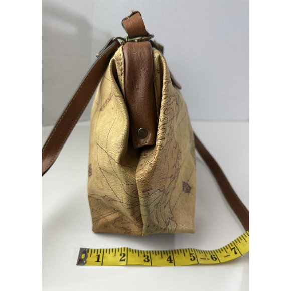 The Columbus Collection By Bagoda Vtg Map Print Travel Luggage Satchel Gladstone - Picture 11 of 16